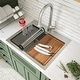 preview thumbnail 3 of 7, Karran Elite WST-20-PK1 Top Mount 25" Single Bowl Stainless Steel Workstation Kitchen Sink