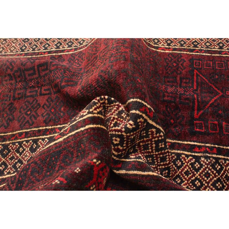 ECARPETGALLERY Hand-knotted Teimani Dark Burgundy Wool Rug - 2'5 x 3'11