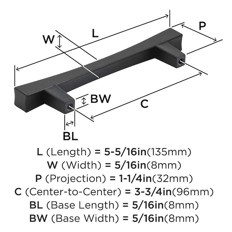 Amerock BP37322 Pailou 3-3/4" Center to Center Bar Cabinet Pull