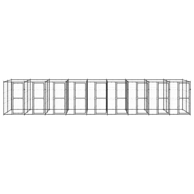 vidaXL Outdoor Dog Pen Pet Crate Kennel Cage Playpen House for Yard Steel