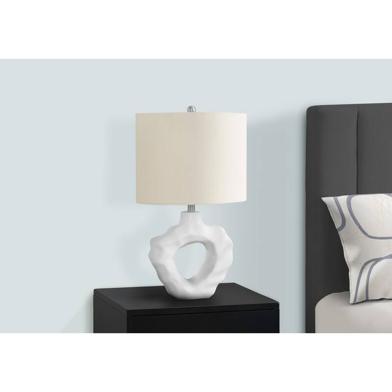Lighting, 25"h, Table Lamp, Cream Resin, Ivory / Cream Shade, Modern