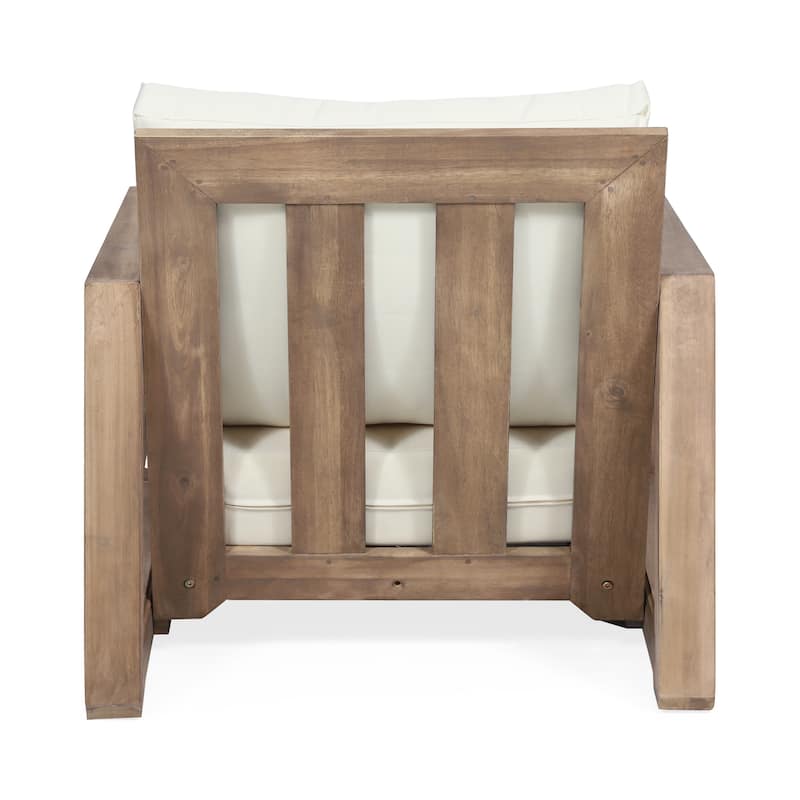 Westchester Acacia Wood Outdoor Club Chair with Cushion by Christopher Knight Home