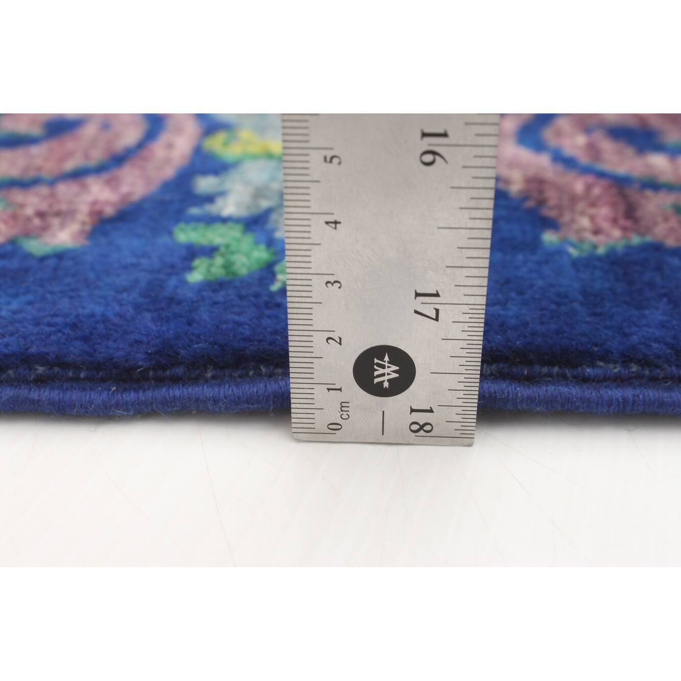 ECARPETGALLERY Handknotted Lahore Finest Collection Blue Wool Rug 8