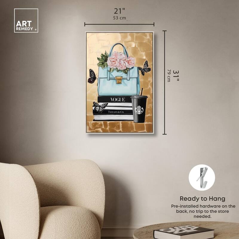 Golden Era of Glam Books Canvas by Art Remedy