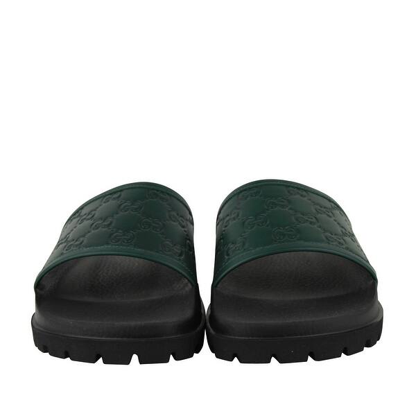 Gucci Men S Guccissima Pattern Green Black Leather Sandals 431070 3020 Overstock 28031687 Search more hd transparent gucci pattern image on kindpng. black leather sandals 431070 3020