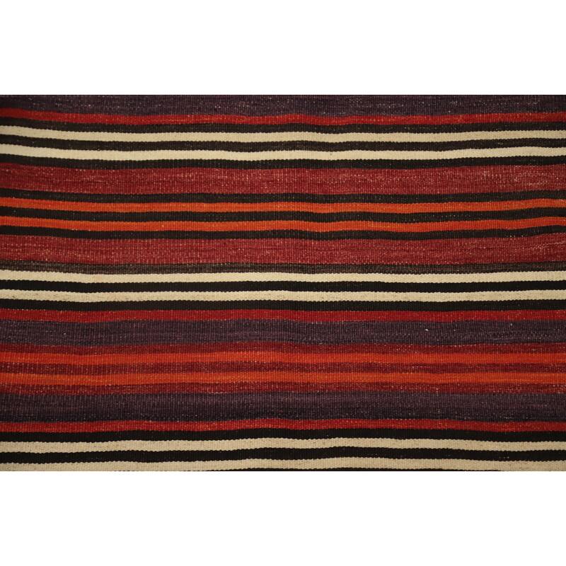 Hand Woven Oriental 100% Wool Carpet Southwestern Geometric Red Kilim Area Rug - 7' 11'' X 5' 0''