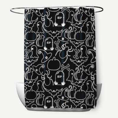 Halloween Halloween Outlines Shower Curtain