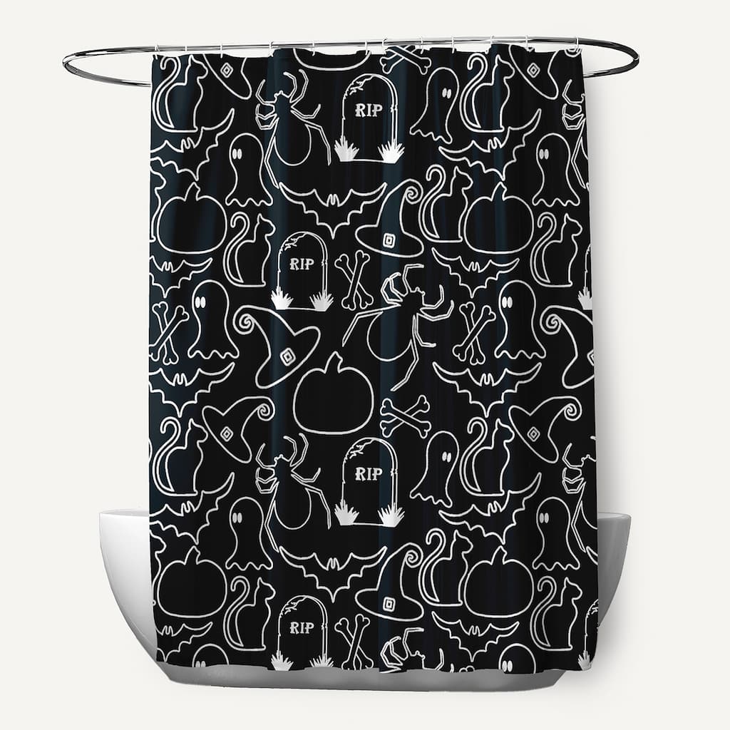 Halloween Halloween Outlines Shower Curtain