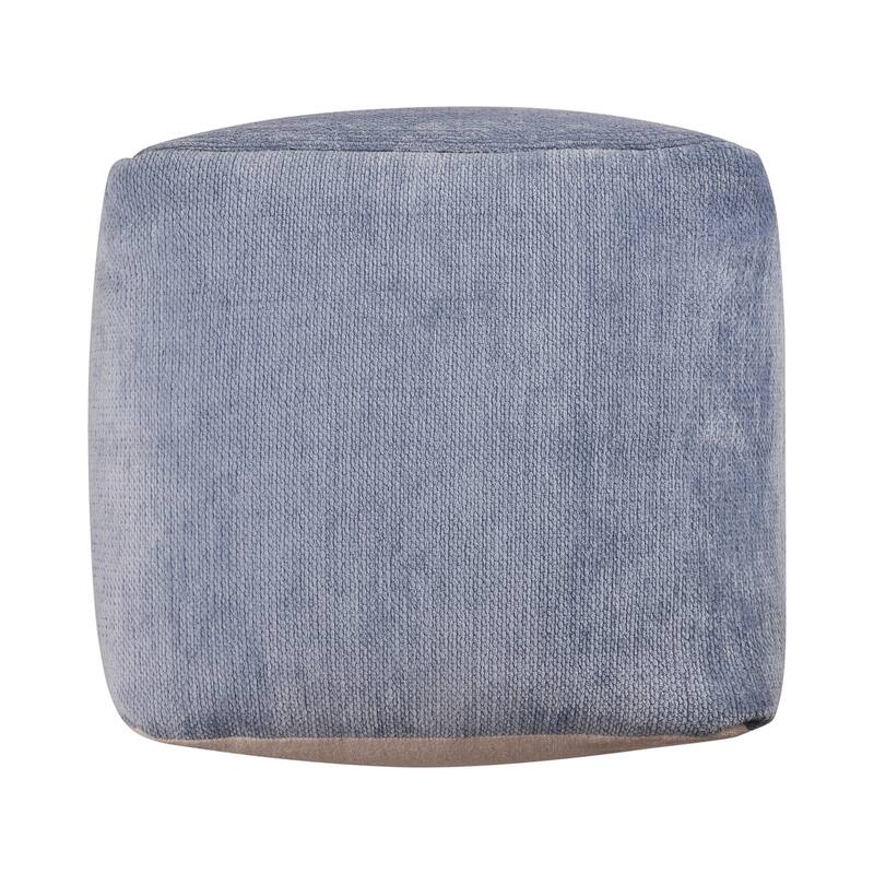 Sevita Transitional Solid Chenille Indoor Pouf
