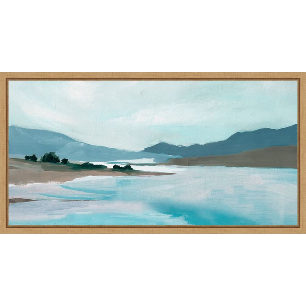 Serene Mountain Lake View by PI Studio Framed Canvas Wall Art Print