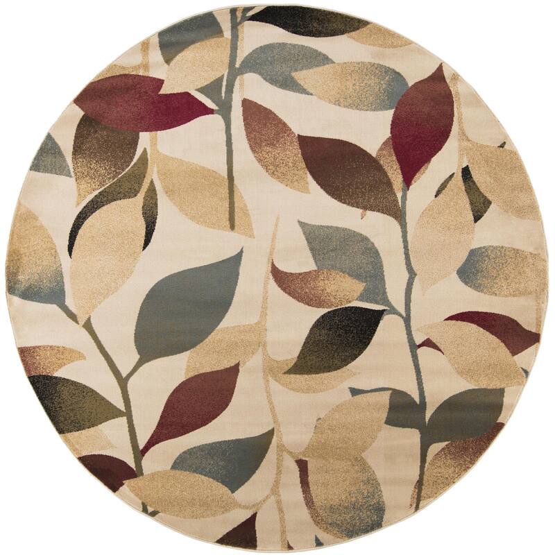 Livabliss Riley Transitional Animal Area Rug - 7'10" x 7'10" Round - Beige