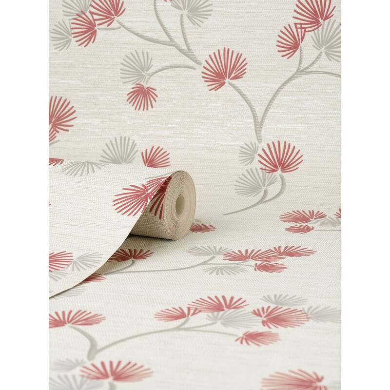 Fine Decor Kira Red Trail Wallpaper