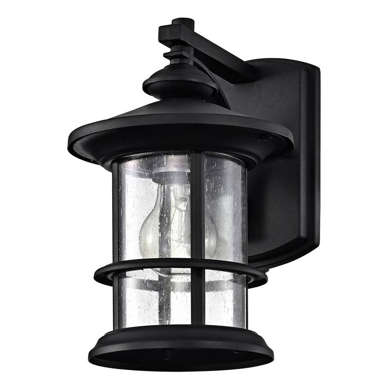 Belle 1 Light Transitional Outdoor Wall Lantern - Small - Matte Black