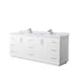 Option White, Bronze Trim, Carrara Marble Top