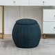 preview thumbnail 1 of 8, Convenience Concepts Designs4Comfort Vanessa Round Accent Storage Ottoman Dark Blue Fabric