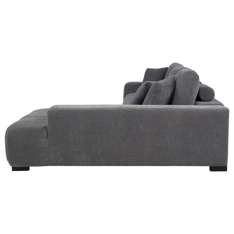 Plather Upholstered Sectional Chaise Sofa