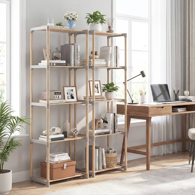Gymax 5-Tier Bookshelf w/Open Shelves Freestanding Storage Organizer