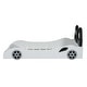 preview thumbnail 8 of 24, Wooden Twin Size Race Car Bed with Upholstered Backrest and LED Light, Kids Car-Shaped Platform Bed with Slats Support