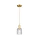 preview thumbnail 79 of 82, Innovations Lighting Downtown Urban - Bridal Veil - 1 Light 5" Cord Hung Mini Pendant Clear/Satin Gold