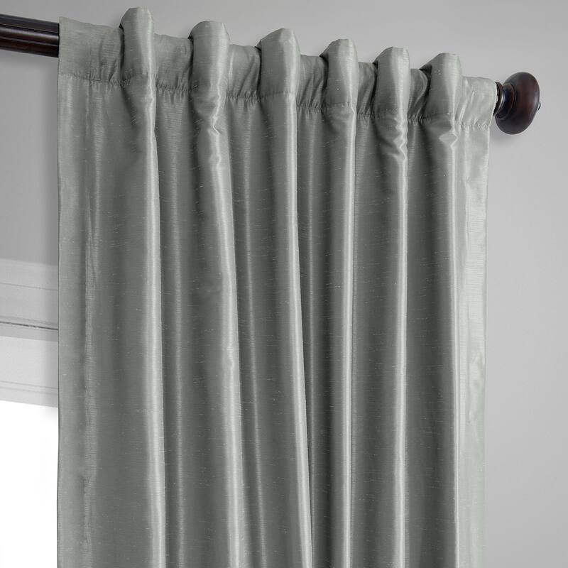 Exclusive Fabrics Blackout Textured Faux Dupioni Silk Curtains (1 Panel) - Luxurious Elegance and Superior Light Control