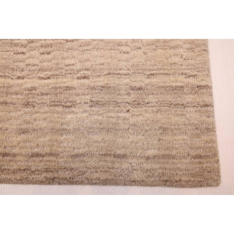 ECARPETGALLERY Hand Loomed Loreto Beige, Grey Wool Rug - 5'7 x 7'10