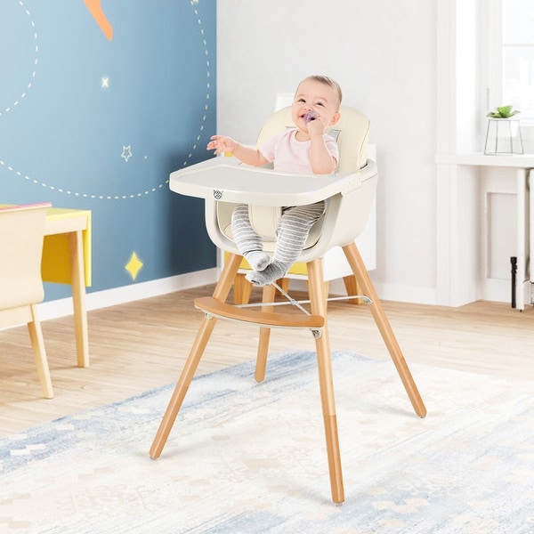 wooden high chair with wheels