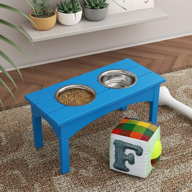 Elevated Pet Feeder with Stainless Steel Bowls