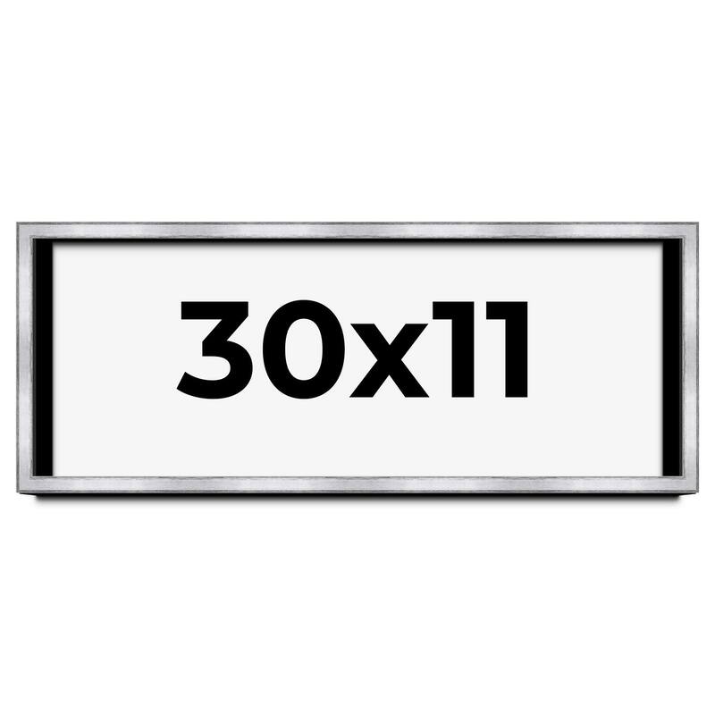 30x11 Shadow Box Frame Silver | 1.375 Inches Deep Real Wood