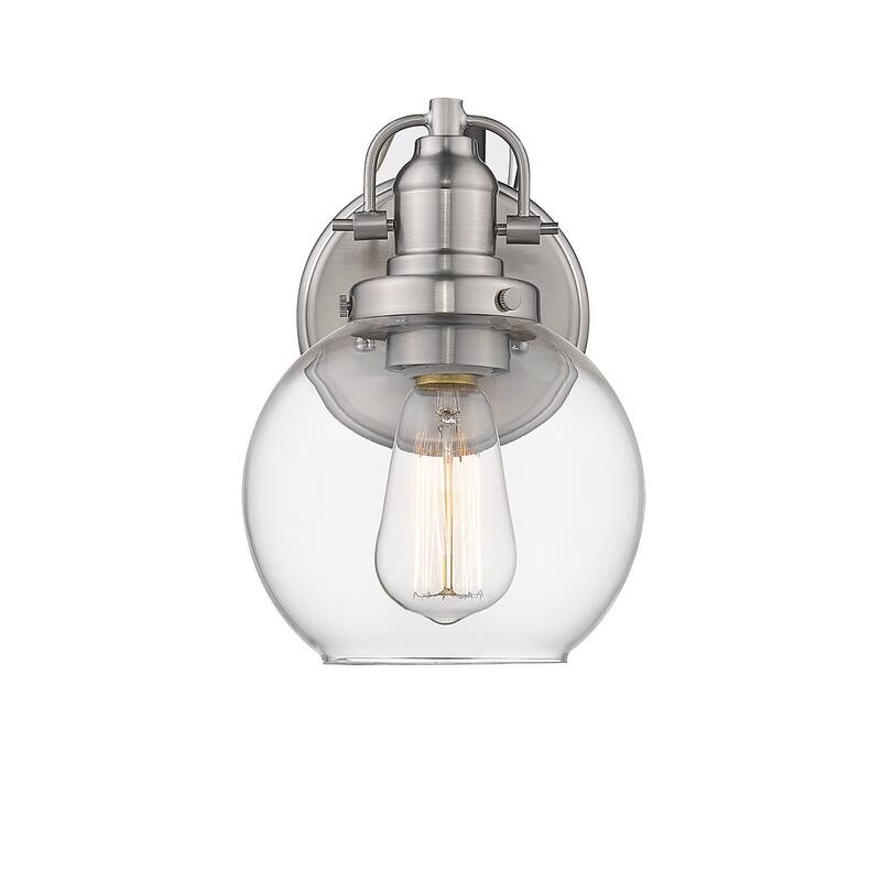 1 Lt Clear Bubble Glass Wall Sconce in Nickel