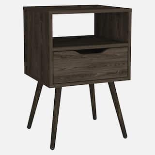 Modern Dark Walnut Bedroom Nightstand
