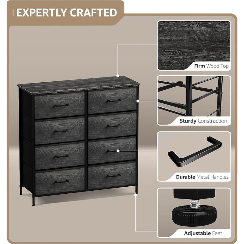Dressers for Bedroom with 8 Drawers, Chest of Drawers for Bedroom