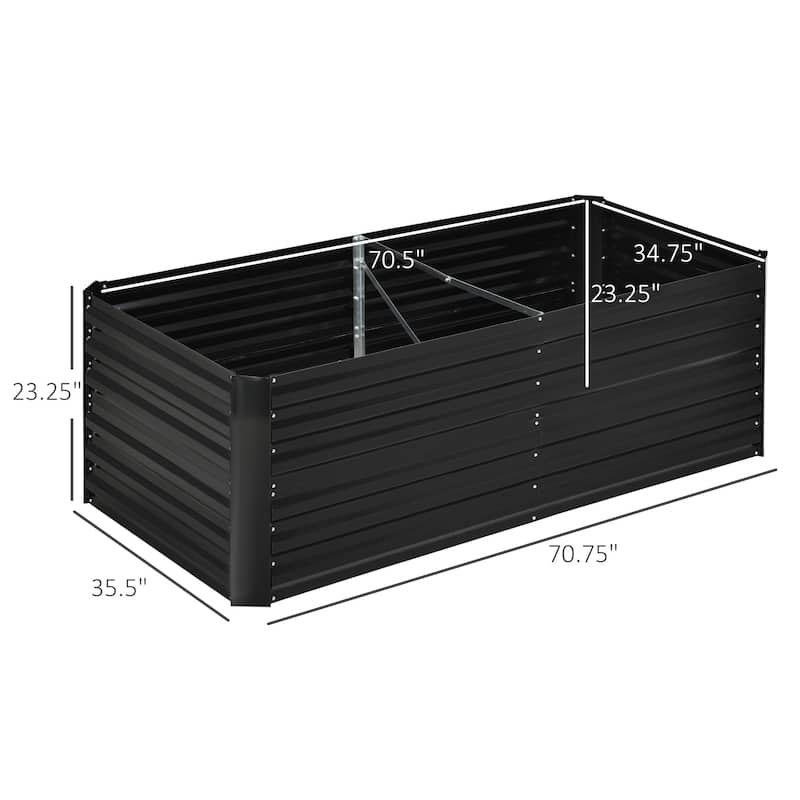 Galvanized Raised Garden Bed Metal Raised Rectangular Flower Beds Weather-Resistant Raised Flower Beds with Open Bottom