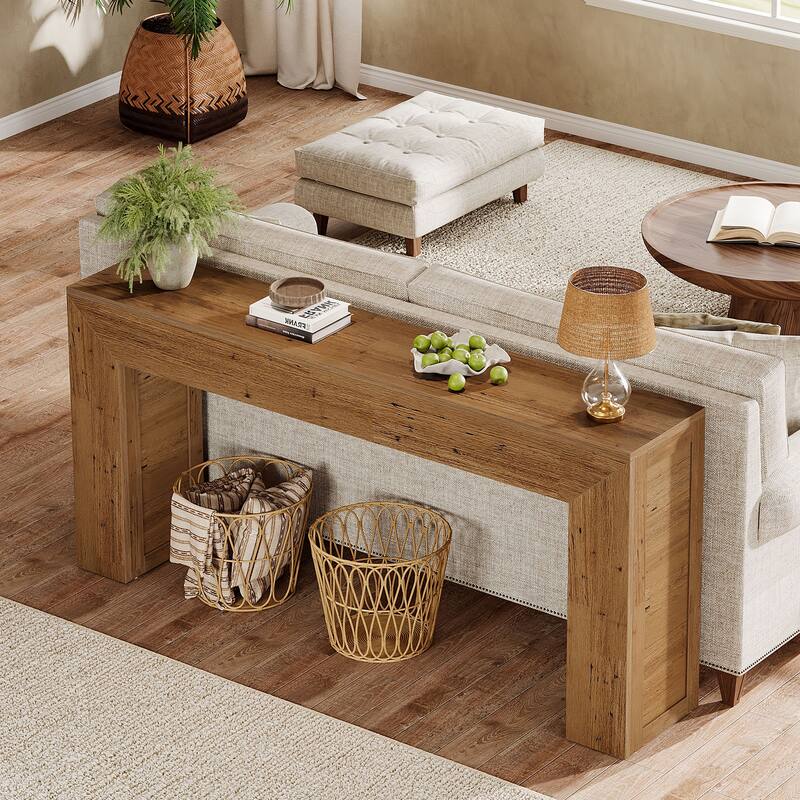 63'' Long Console Table for Entryway, Narrow Sofa Console Behind Couch