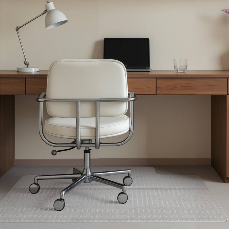 Transparent Frosted PVC Chair Mat 36x48 in with Studded Non-Slip Back
