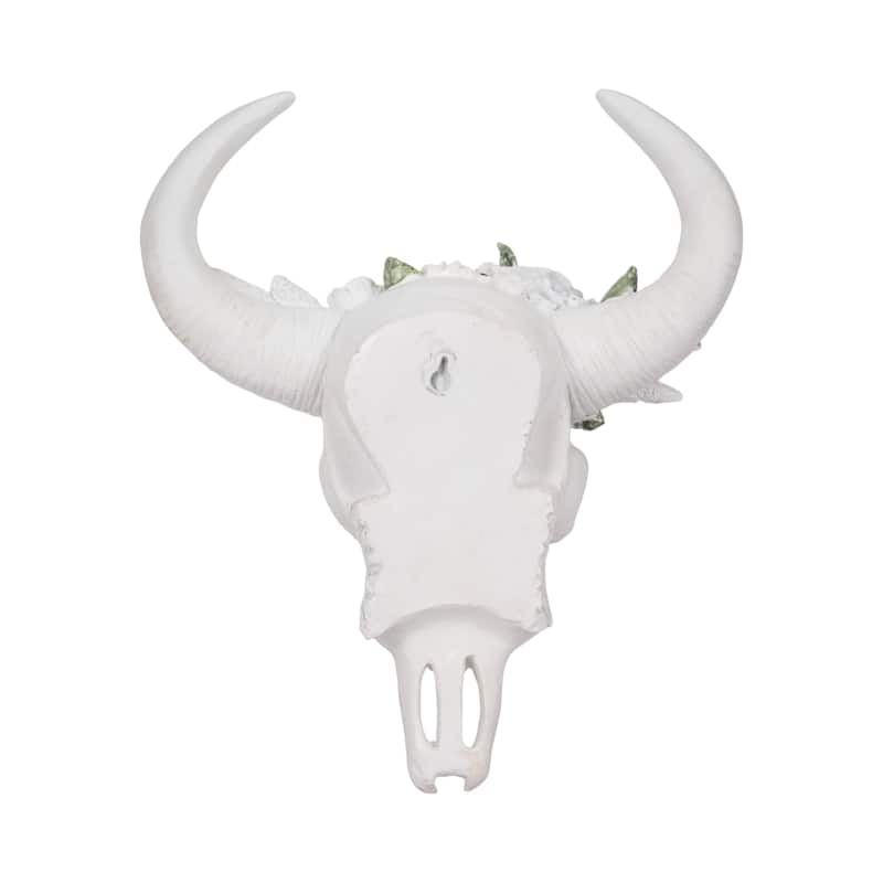 Sagebrook Home Bull Skull With Succulents, Multi, Novelty
