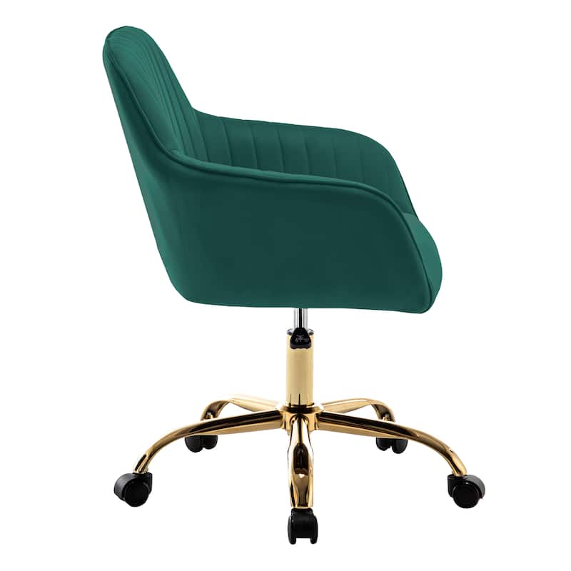 Porthos Home Belen Adjustable Office Chair, Velvet, Gold Metal Legs