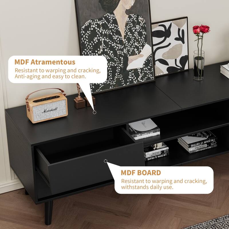 63" Vintage TV Stand with Shelves & Drawers for TVs Up to 60"