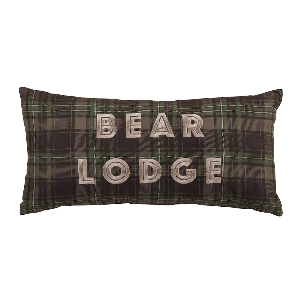 Donna Sharp Bear Panels Plaid Decorative Pillow
