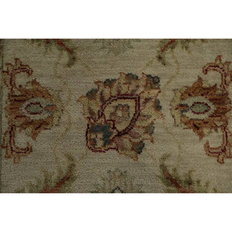 Hand Knotted Oriental 100% Wool Carpet Traditional Floral Beige & Ivories Peshawar Area Rug - 6' 2'' X 2' 7''