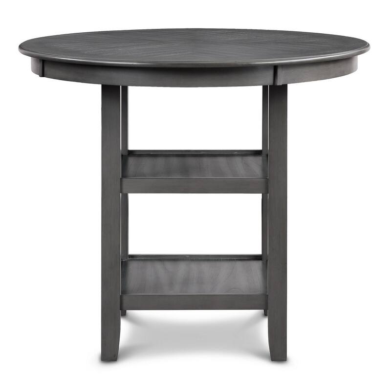 Isla 5 Piece Counter Height Table Set, 4 Crossback Chairs, Gray Polyester