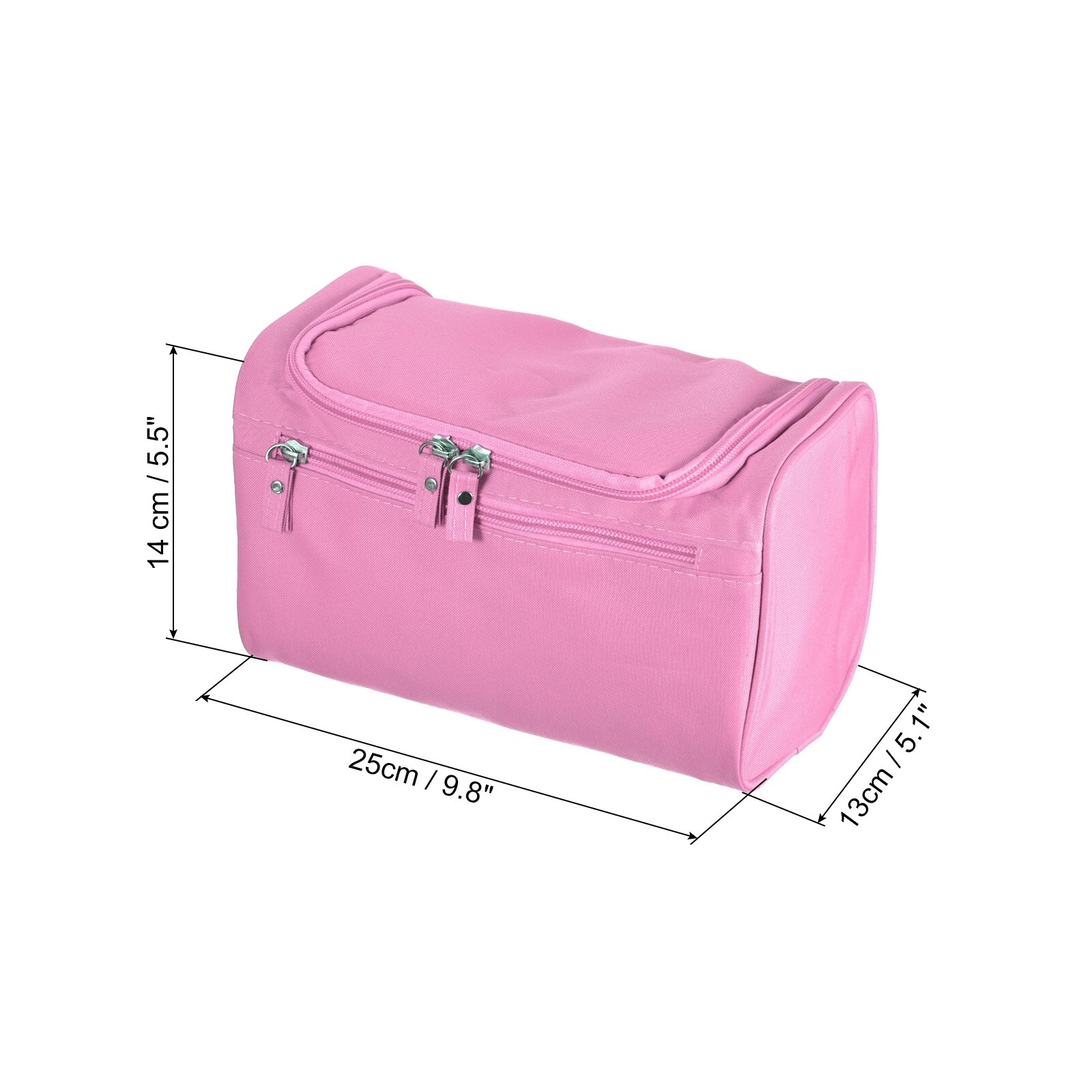 Glamlily Pink Makeup Organizer Travel Case Bag for Cosmetics Make Up, 10.2  x 9.4 x 3.7 in