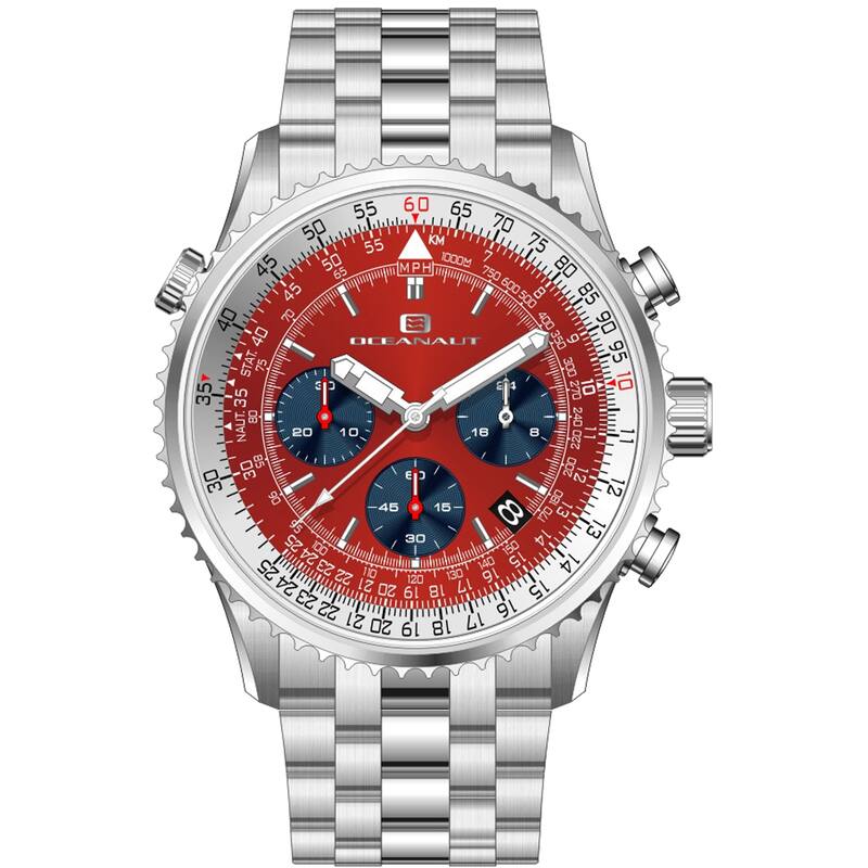Oceanaut Men's Flight Red Dial Watch - OC0132 - One Size