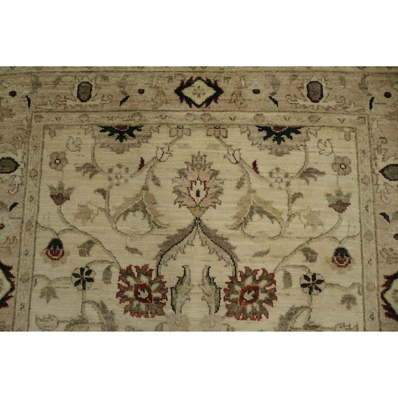 Hand Knotted Oriental 100% Wool Carpet Traditional All-Over Beige & Ivories Ziegler Area Rug - 6' 1'' X 4' 2''