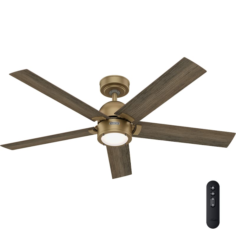 Hunter 52" Erling ENERGY STAR Ceiling Fan with LED Light Kit and Handheld Remote - Contemporary, Transitional, Modern Farmhouse