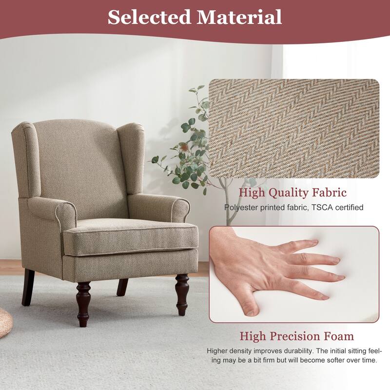 Accent Arm Chair with Turned Legs and Round Arms