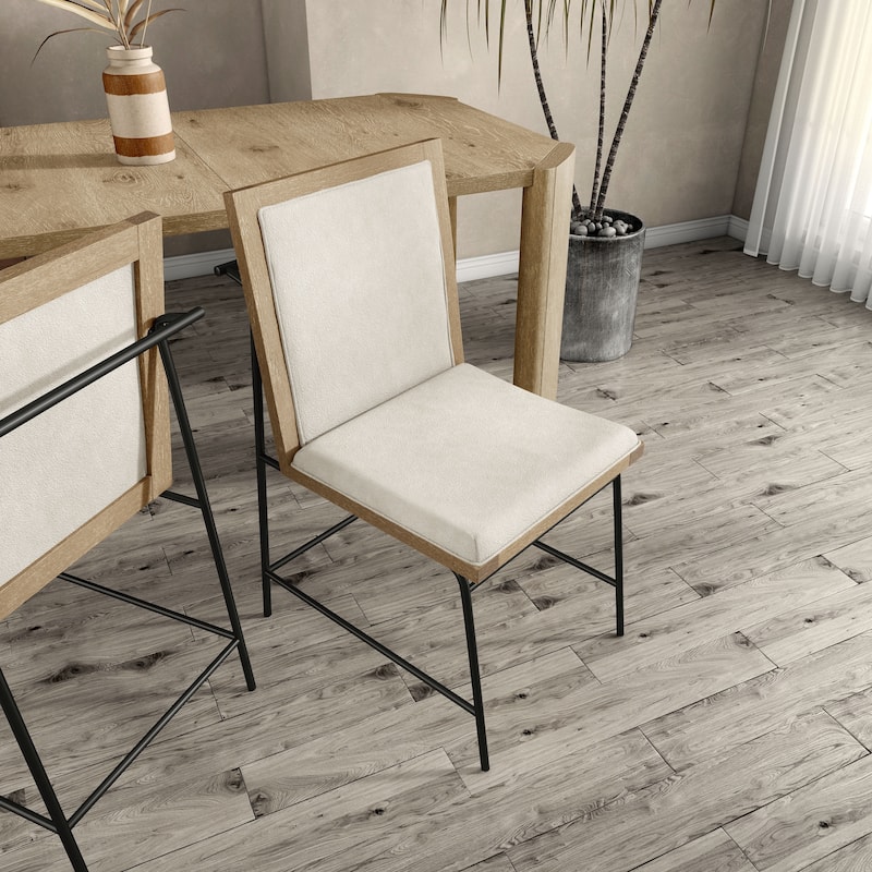 Furniture of America Elira Modern 5-Piece Oak Solid Wood Round Dining Set