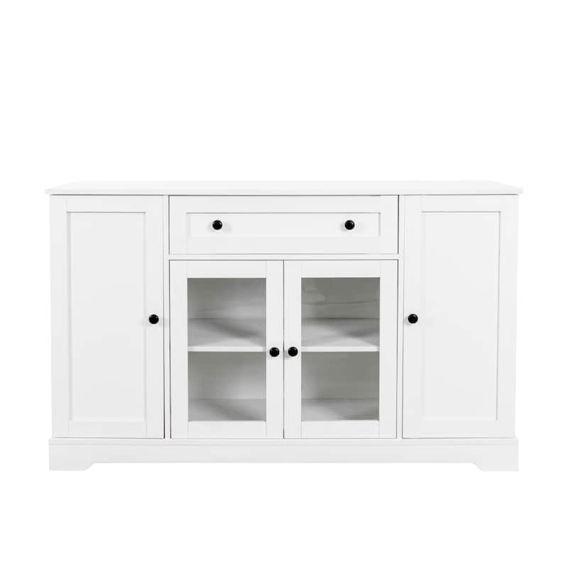 Modern Kitchen Pantry Cabinet with Storage Wood Sideboard Buffet with Drawer and Adjustable Shelf for Dining Room