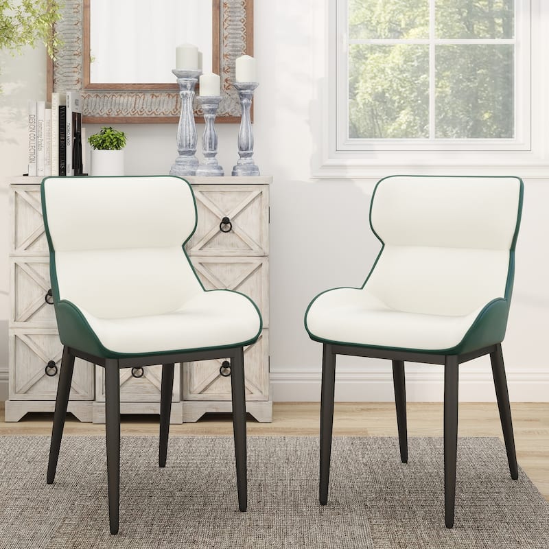 18.7''H Parsons Minimalist PU Leather Dining Chair (Set of 2)