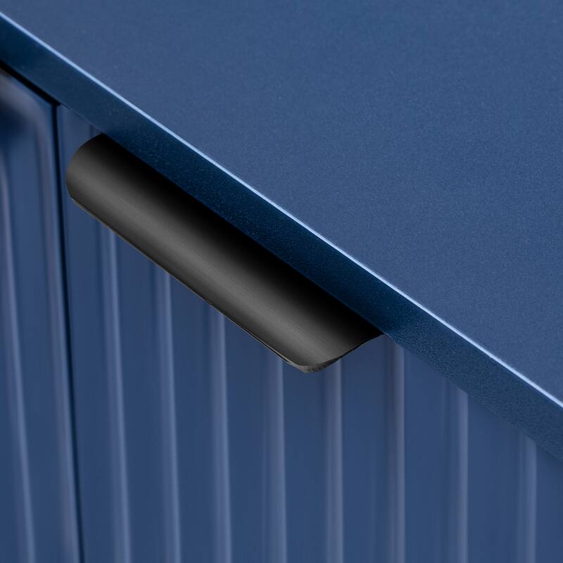 Set of 2 Modern Side Cabinets with Adjustable Shelves, Geometric Door Storage Cabinets for TV Stand