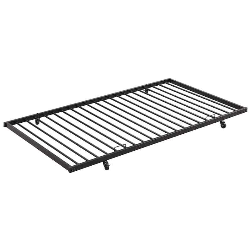 Full Over Full with trundle Metal Bunk Bed , No Box Spring Needed, Easy Assemble